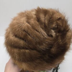 Vintage Deborah Exclusive Real Mink Fur Crochet Beanie Hat